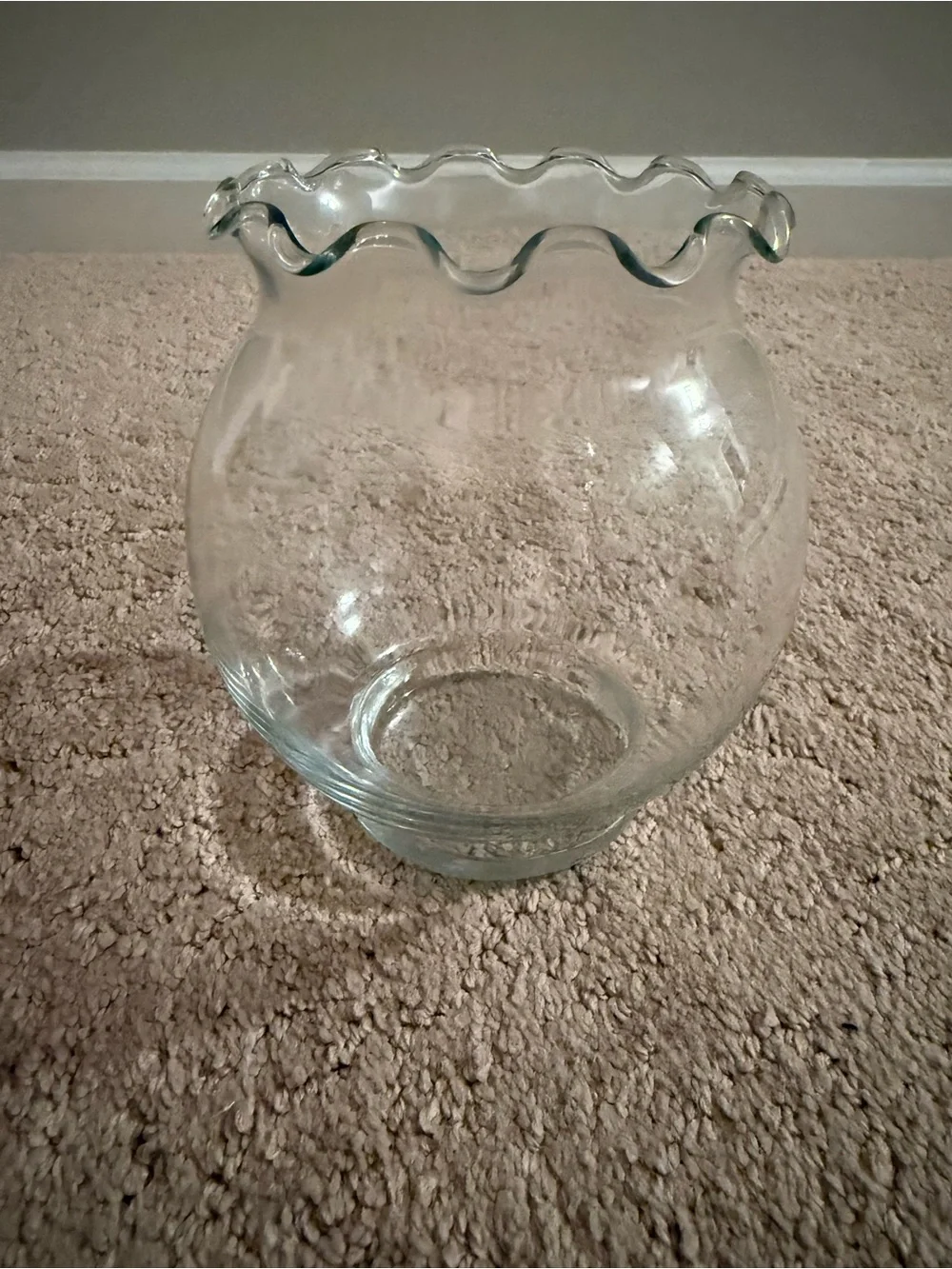 Clear Glass Ruffled Rim Vase - Home Accents